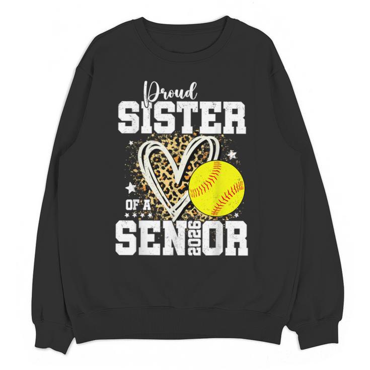 Proud Sister Of A 2026 Senior Softball Graduation Leopard Unisex Sweatshirt