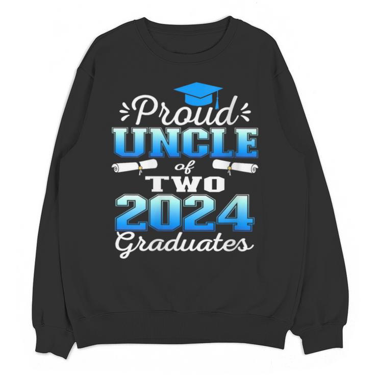 Proud Uncle Of Two 2024 Graduate Class 2024 Graduation Unisex Sweatshirt