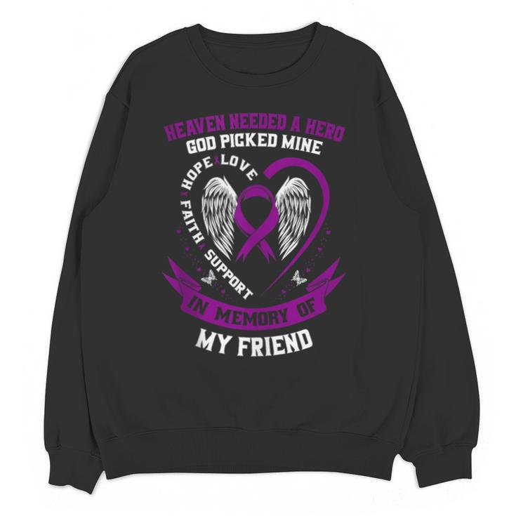 Purple In Memory Of Friend Pancreatic Cancer Awareness Unisex Sweatshirt