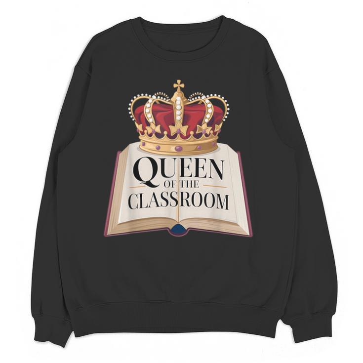 Queen Of The Classroom Appreciation Royal Crown Book Unisex Sweatshirt