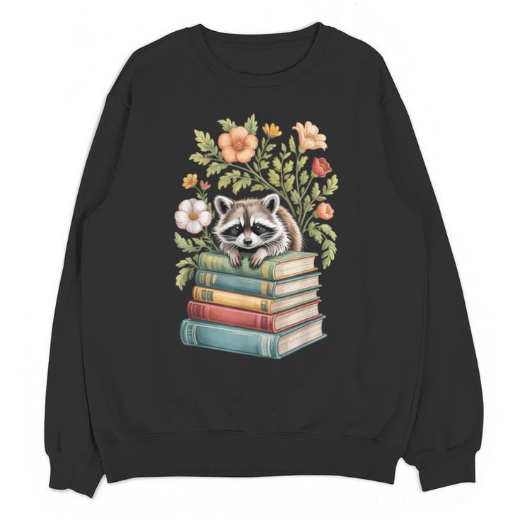 Raccoon Books Reading Flowers Unisex Sweatshirt
