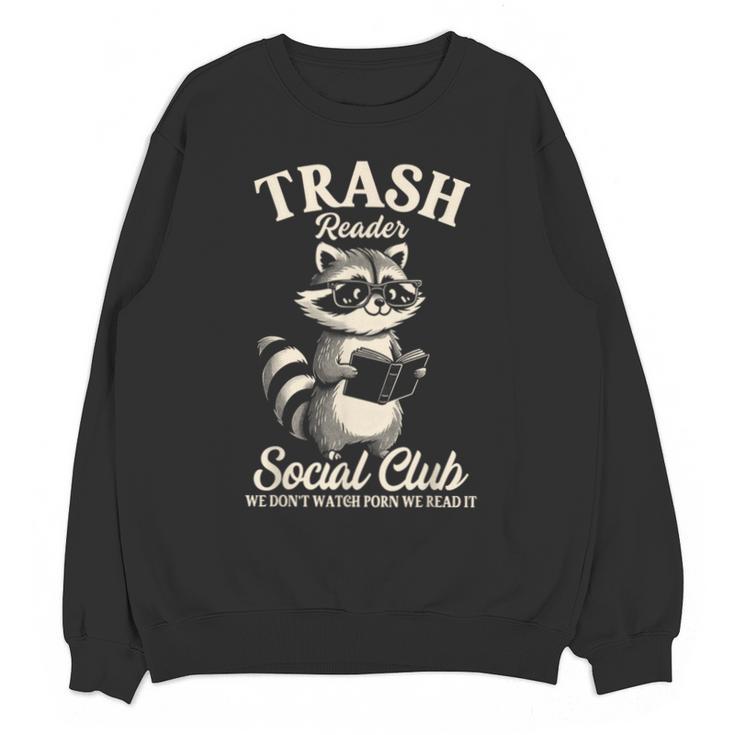 Raccoon Bookworm Readers Library Smut Reader Spicy Book Romance Rash Reader Social Club Unisex Sweatshirt