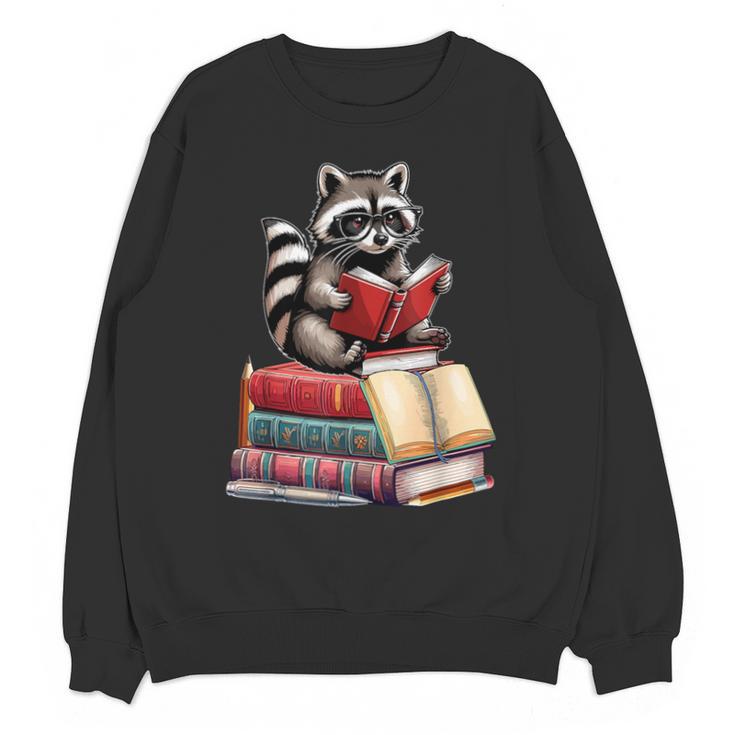 Raccoon Reading Books Matching Bookworm Readers Librarian Unisex Sweatshirt