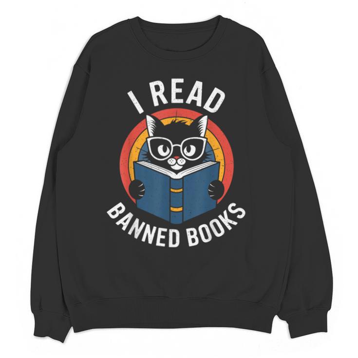 I Read Banned Books For Men Women Cat Banned Books Unisex Sweatshirt