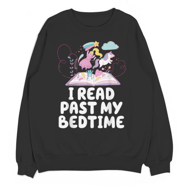 I Read Past My Bedtime Reading Unicorn Book Lover Unisex Sweatshirt