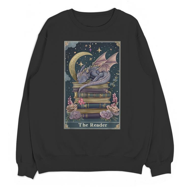 The Reader Tarot Card Book Dragon Romantasy Fantasy Bookish Unisex Sweatshirt
