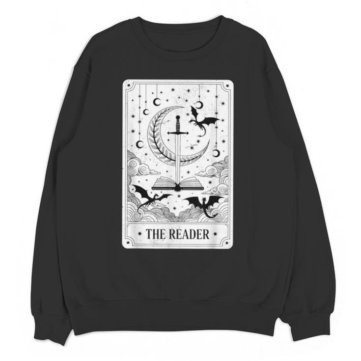 The Reader Tarot Card Bookworm Books Lover Dragon Librarians Unisex Sweatshirt