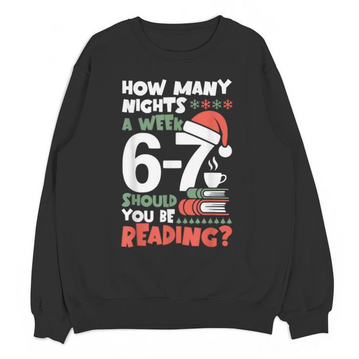 Reading 67 Meme English Teacher Christmas Book Lover Unisex Sweatshirt