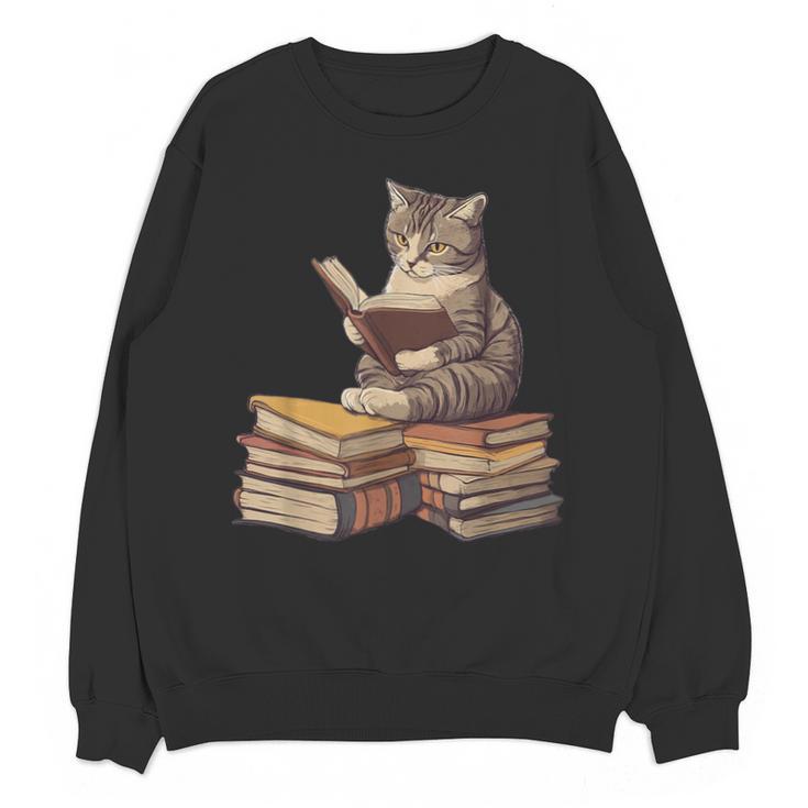Reading Cat Book Lover Unisex Sweatshirt