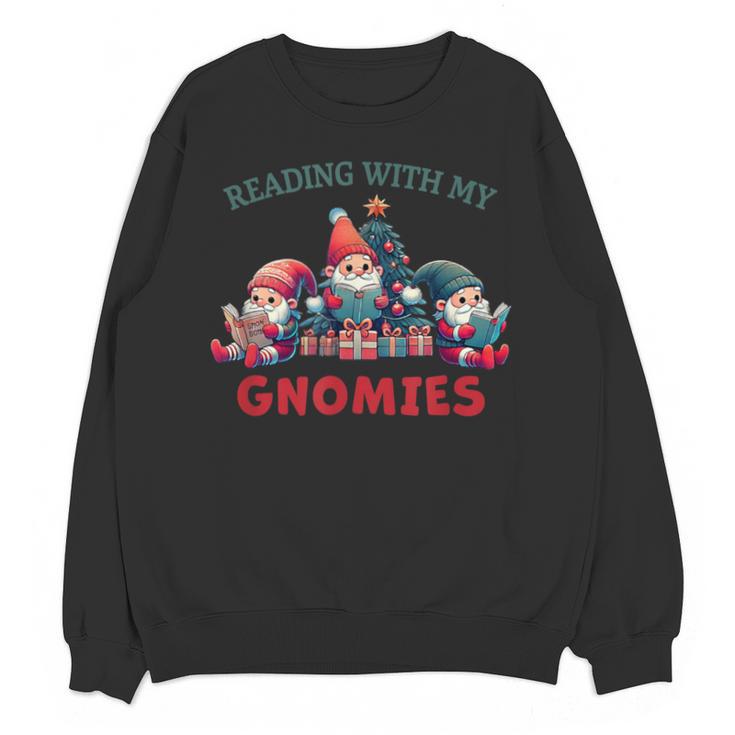 Reading With My Gnomies Reading Book Christmas Unisex Sweatshirt