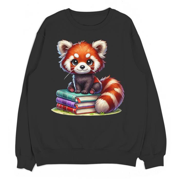 Red Panda Books Lover Reading Bookworm Unisex Sweatshirt