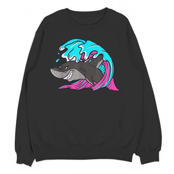 Retro 80s Shark Whale Diving Nostalgia Shark Party Unisex Sweatshirt