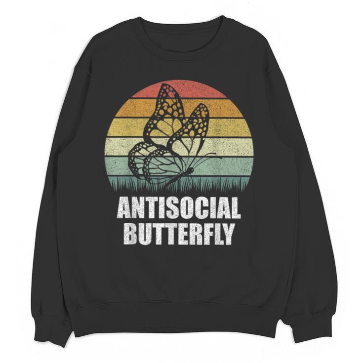 Retro Antisocial Butterfly Shirt For Introverts Unisex Sweatshirt