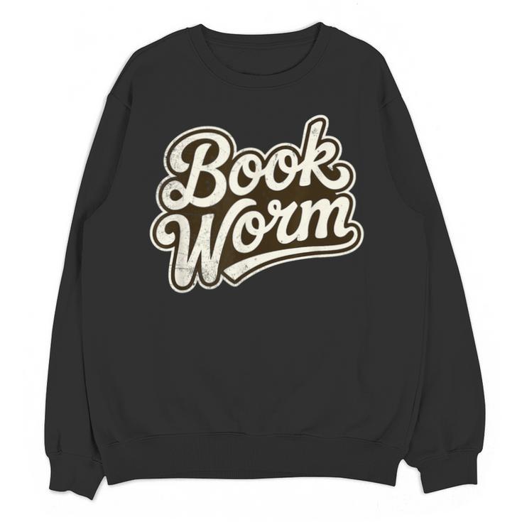 Retro Book Worm Reading For Book Lovers Unisex Sweatshirt