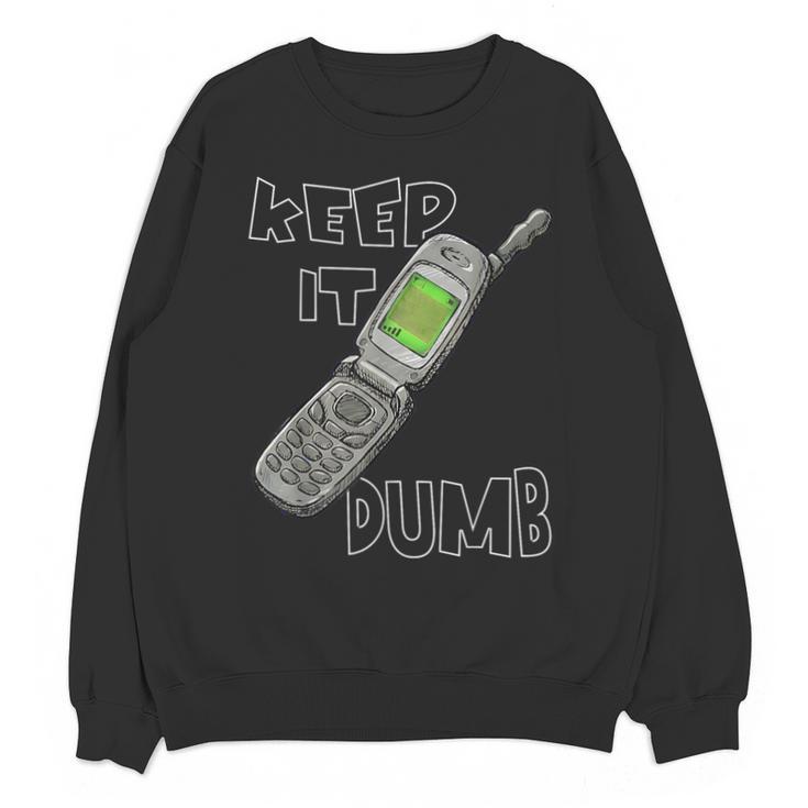 Retro Dumb Flip Phone Vintage 90s Y2K Tech Nostalgia Unisex Sweatshirt