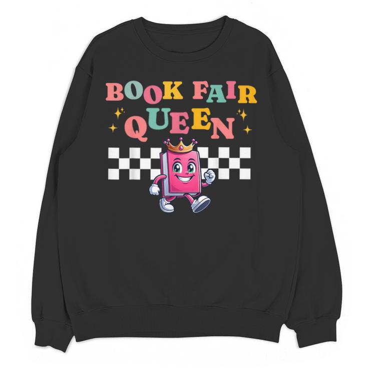 Retro Library Book Fair Queen School Reading Girls Women's Unisex Sweatshirt
