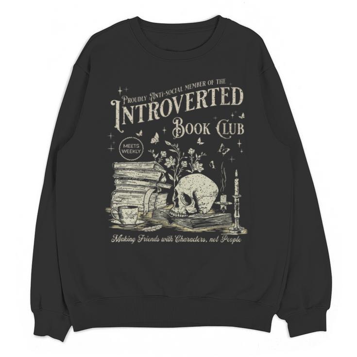 Retro Proud Anti Social Member Of Introverted Book Club Unisex Sweatshirt