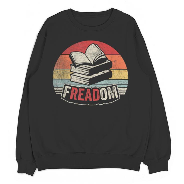 Retro Vintage FREADom Anti Ban Books Freedom To Read Unisex Sweatshirt
