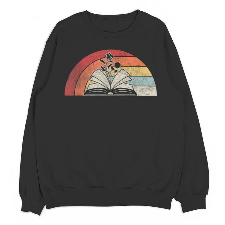 Retro Vintage Wildflowers Book Shirt Book Lover Unisex Sweatshirt