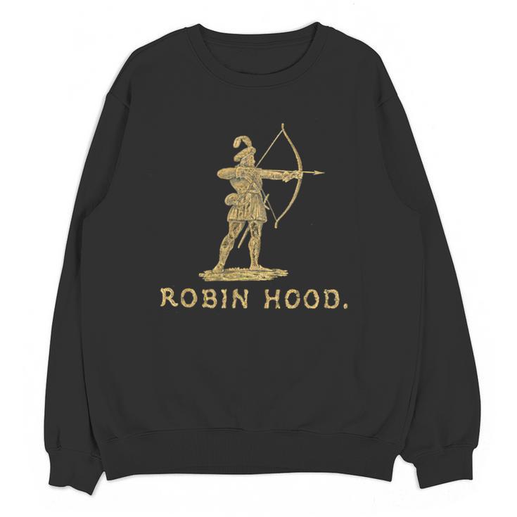 Robin Hood The Archer Book Cover Illustration In Gold Unisex Sweatshirt