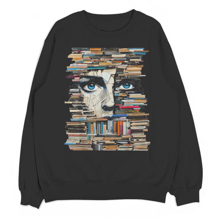 RtY Book Man Graphic Eyes Colorful Art Small Unisex Sweatshirt