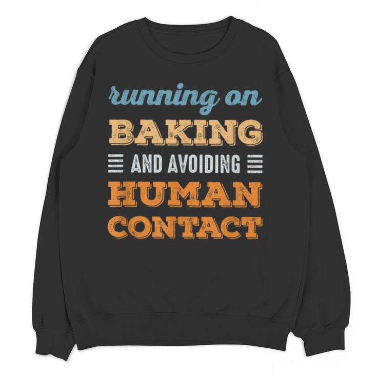 Running On Baking Social Introvert Humor Vintage Unisex Sweatshirt