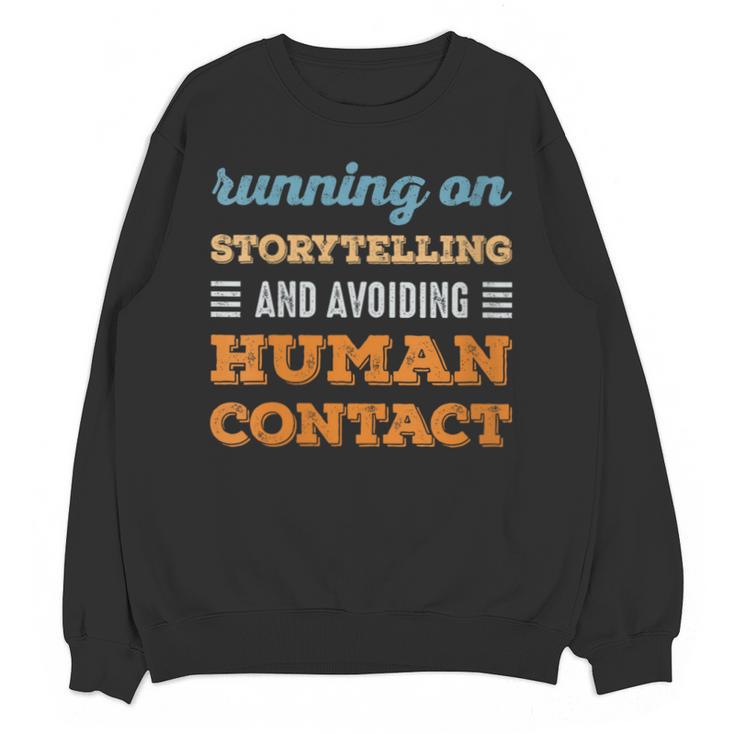 Running On Storytelling Social Introvert Humor Vintage Unisex Sweatshirt