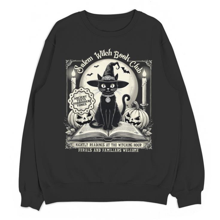 Salem Witch Book Club Vintage Halloween Cat Book Lover Unisex Sweatshirt