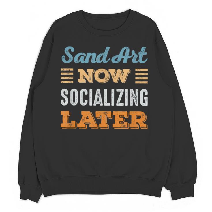 Sand Art Now Minimal Socializing Introvert Vintage Unisex Sweatshirt