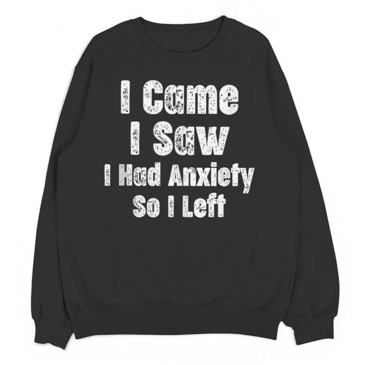 I Came I Saw I Had Anxiety So I Left Introvert Humor Unisex Sweatshirt