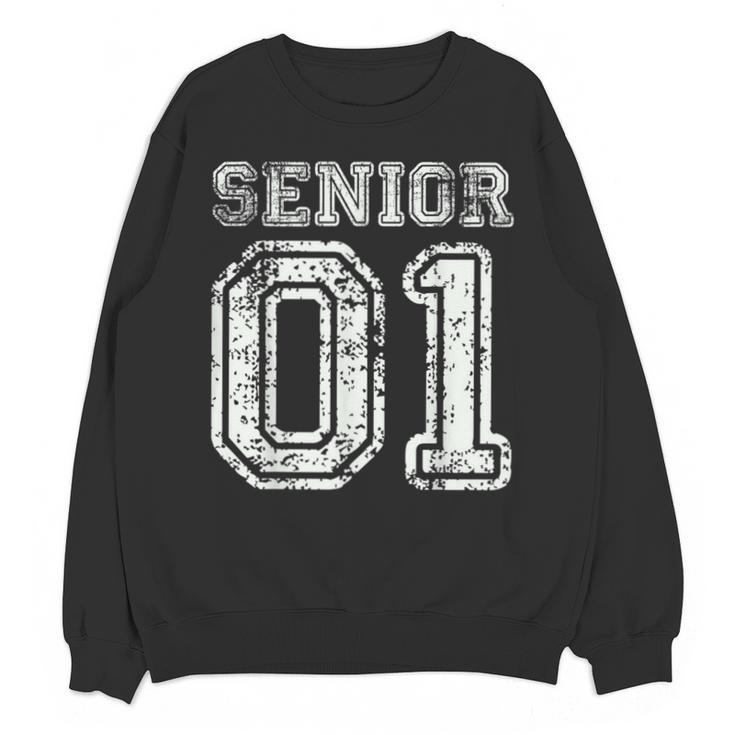 Senior 01 Class Of 2001 Retro College High School Graduation Unisex Sweatshirt