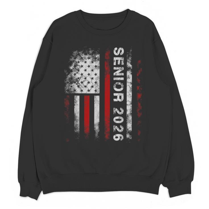 Senior 2026 American Flag Shirt USA Graduation Class Of 2026 Unisex Sweatshirt