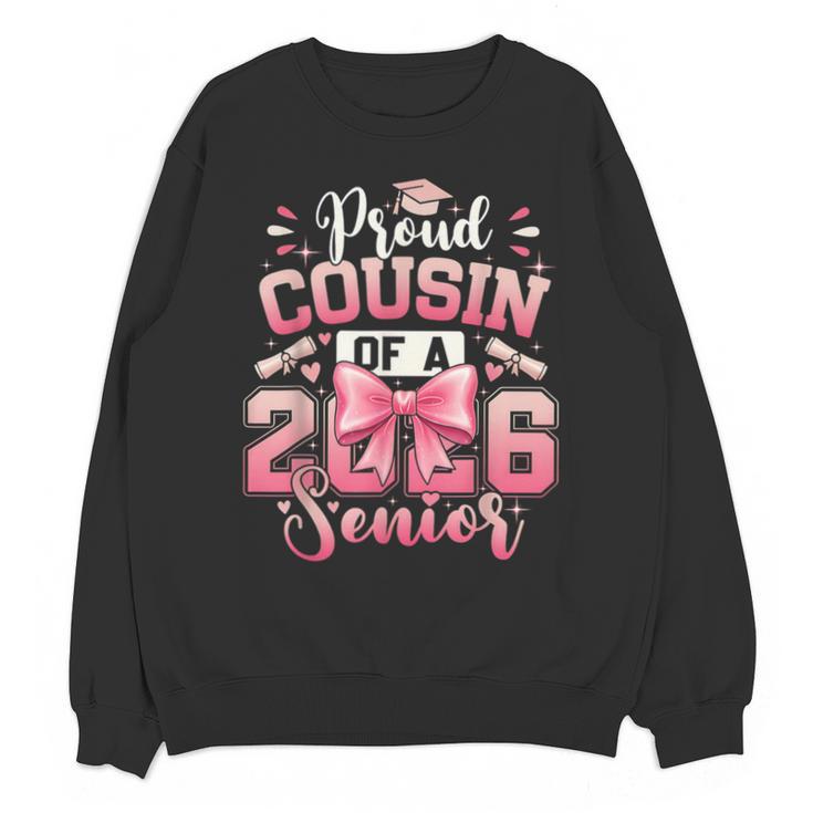 Senior 2026 Class Of 26 Coquette Pink Bow Graduation Cousin Unisex Sweatshirt