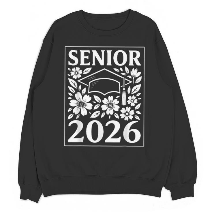 Senior 2026 Floral Flowers Class Of 2026 Graduation Kids Unisex Sweatshirt
