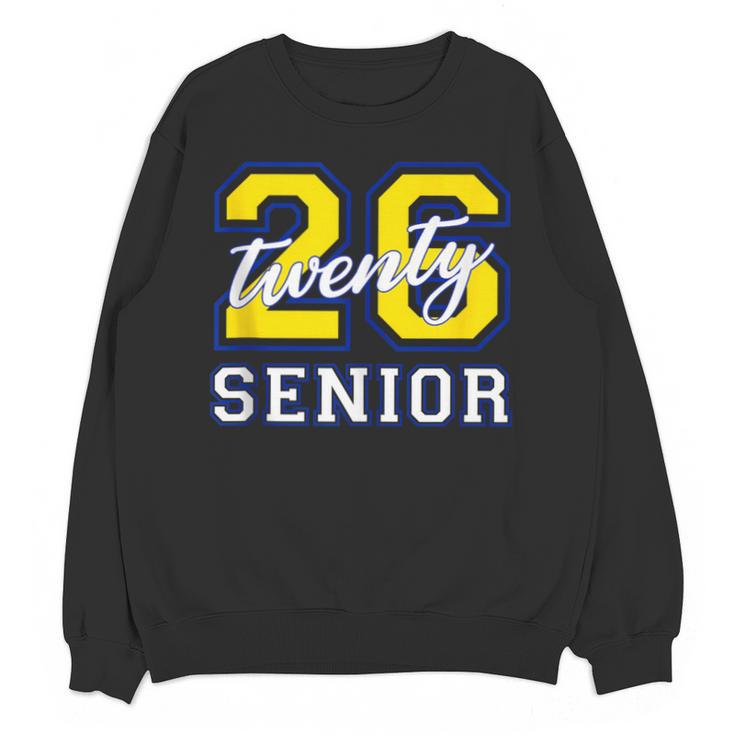 Senior Class 2026 Graduation Yellow Blue Letters Unisex Sweatshirt