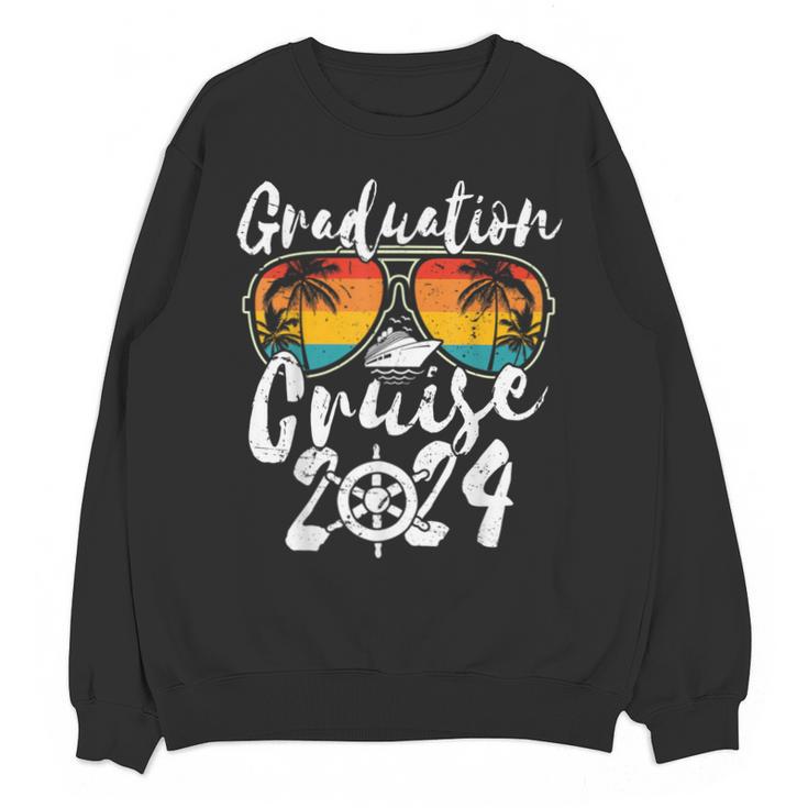 Senior Graduation Trip Cruise 2024 Retro Ship Party Cruise Unisex Sweatshirt