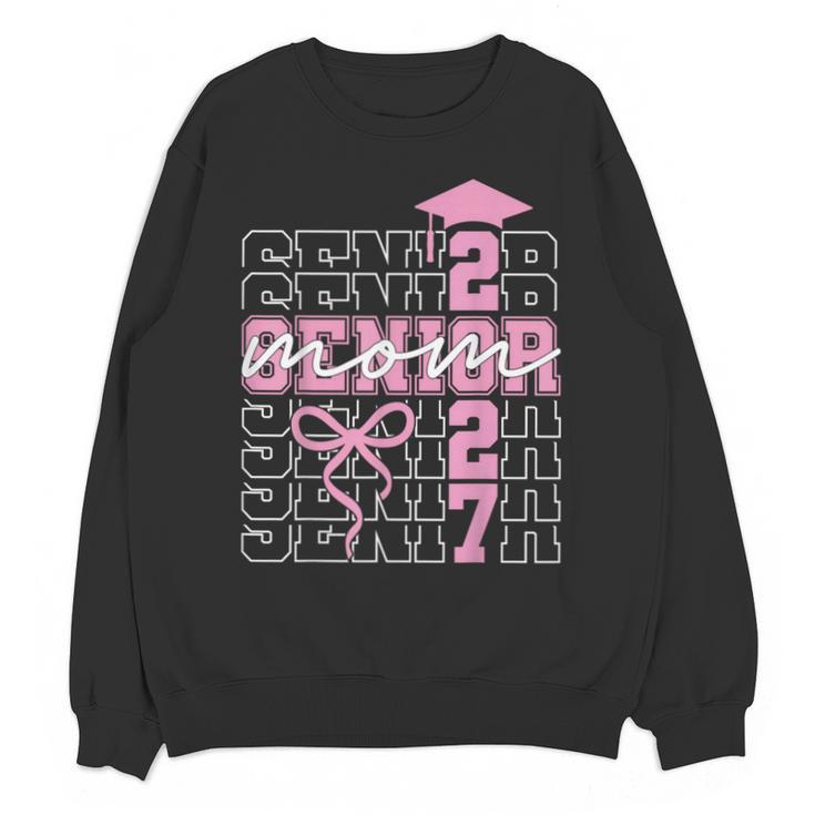 Senior Mom 2027 Class Of 2027 Coquette Bow Graduation 2027 Unisex Sweatshirt
