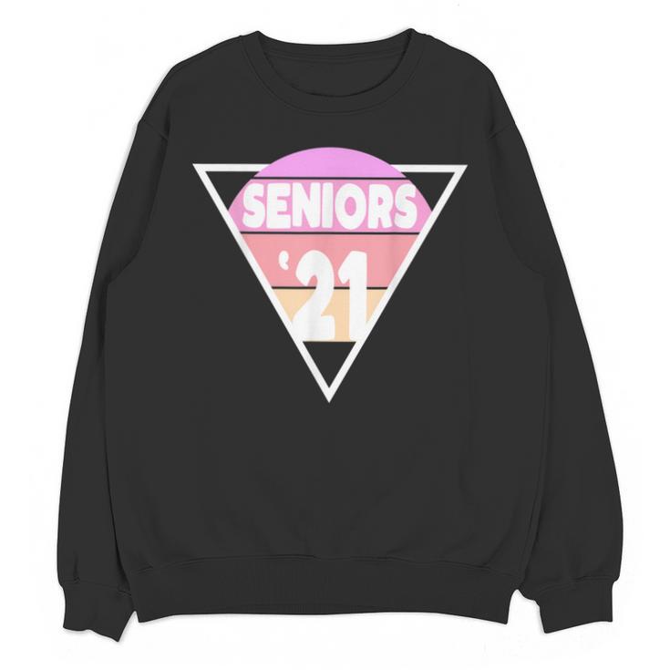 Seniors 2021 For Her Him Retro 21 Graduation Class Unisex Sweatshirt