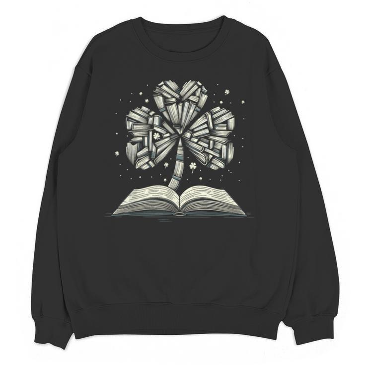 Shamrock Books St Patricks Day Bookworm Librarian Unisex Sweatshirt