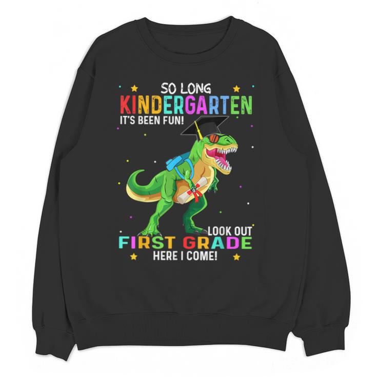 So Long Kindergarten Graduation Class 2025 Dinosaur Kids Unisex Sweatshirt