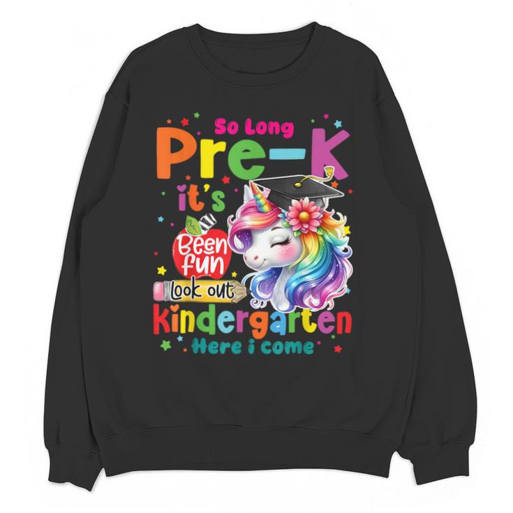 So Long Prek Pre-K Graduation Graduate Unicorn Kids Girls Unisex Sweatshirt