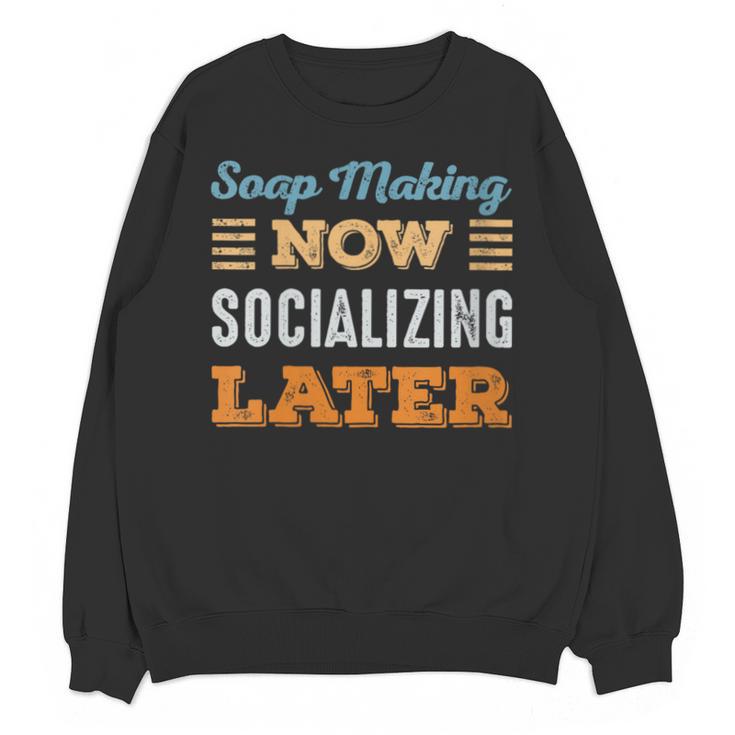 Soap Making Now Minimal Socializing Introvert Vintage Unisex Sweatshirt