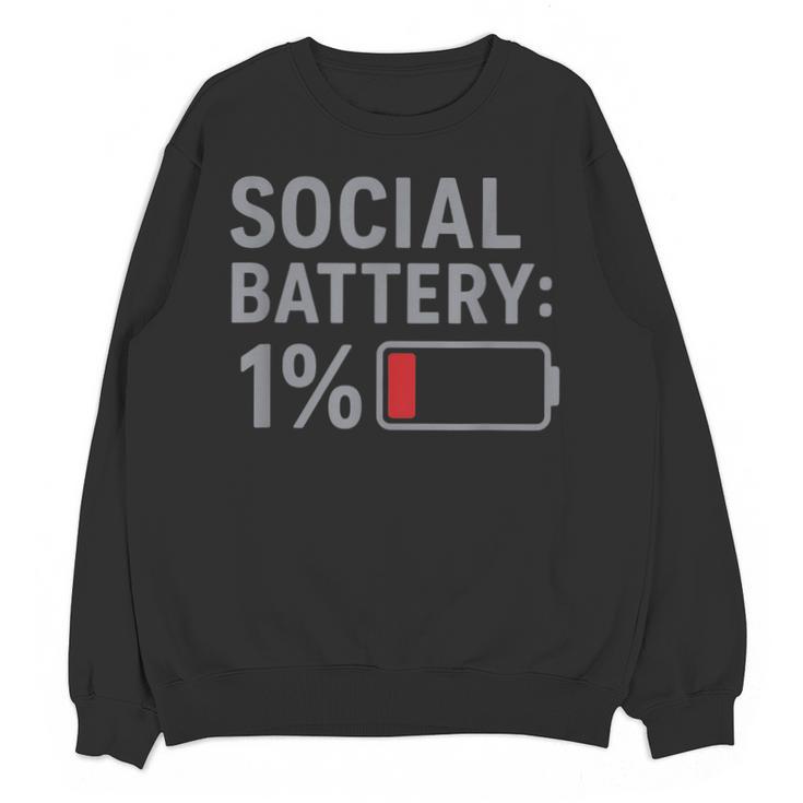 Social Battery 1 Percent Introvert Mood Minimalist Unisex Sweatshirt