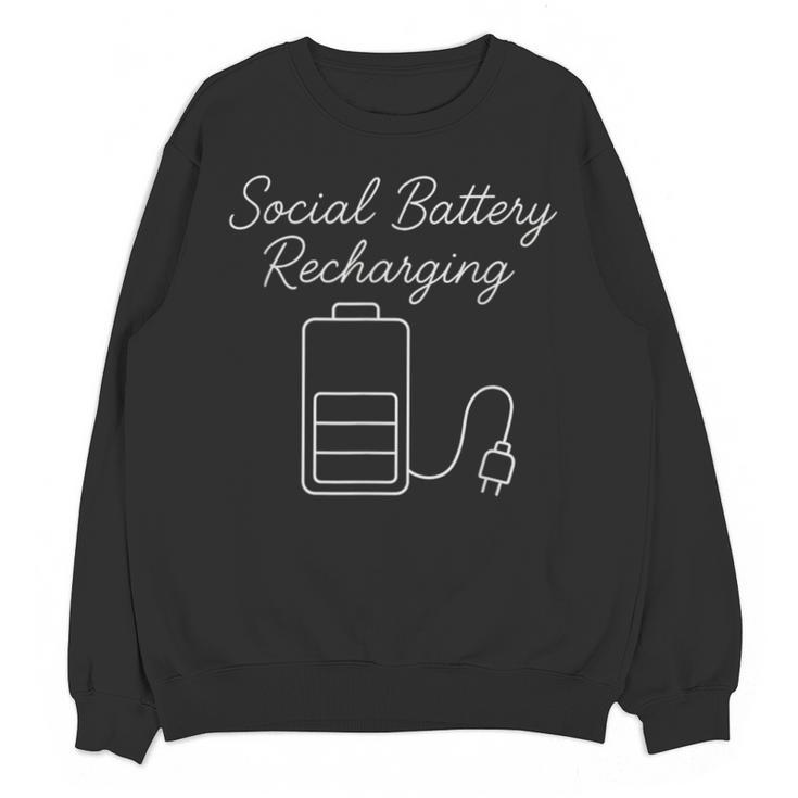 Social Battery Recharging Introvert Minimalist Unisex Sweatshirt