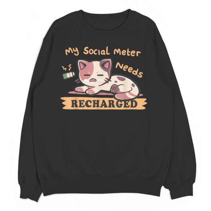 Social Meter Recharge Social Meter For Introverts Unisex Sweatshirt