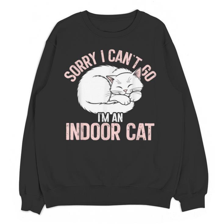Sorry I Can't Go I'm An Indoor Cat Lazy Humor Introvert Cat Unisex Sweatshirt