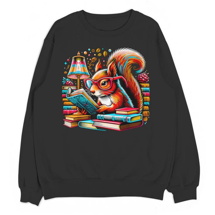 Squirrel Reading a Book Lover Bookworm Unisex Sweatshirt