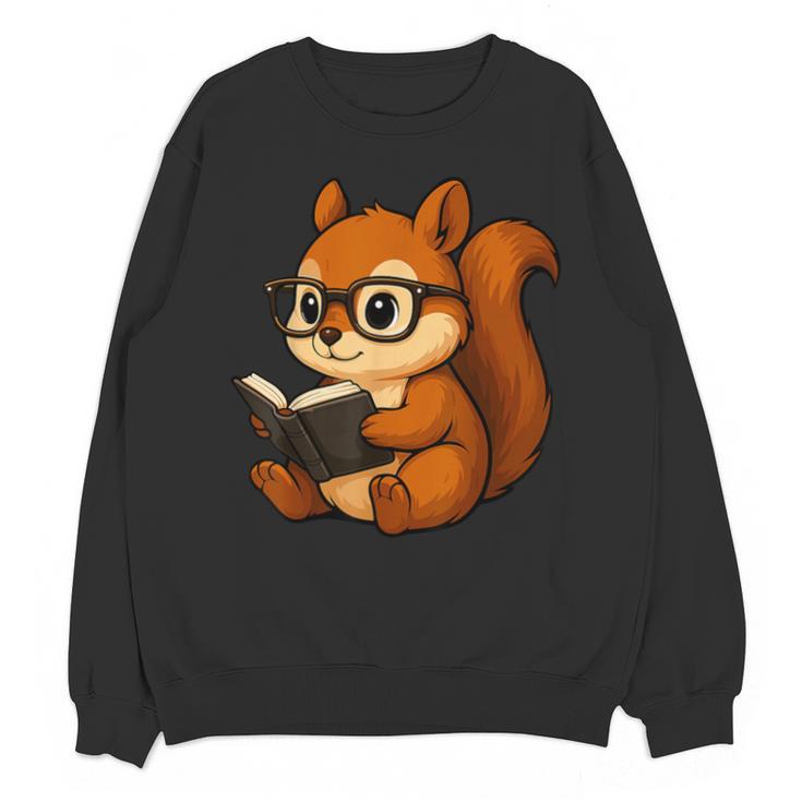 Squirrel Reading Book Lover Unisex Sweatshirt