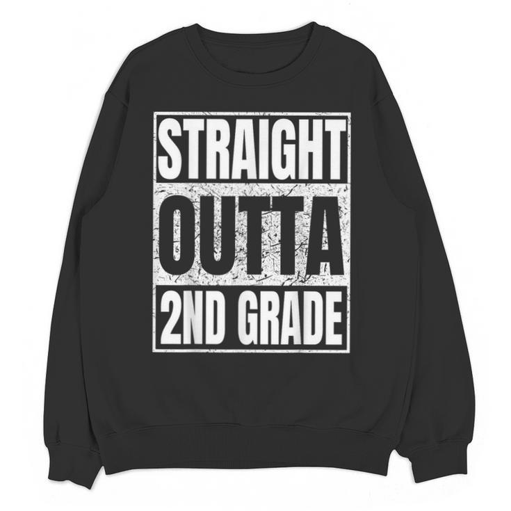 Straight Outta 2nd Grade Graduation Class 2025 Second Grade Unisex Sweatshirt