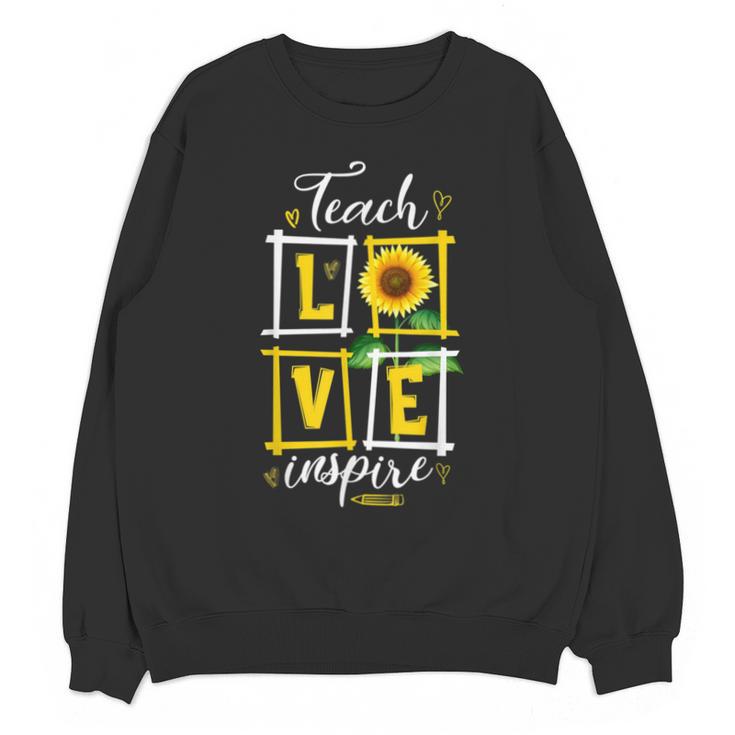Sunflower Teach Love Inspire Cool Graduation Teacher School Unisex Sweatshirt